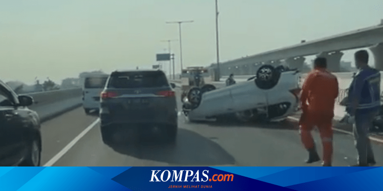 Ban Yang Cocok Untuk Toyota Calya. Akibat Pecah Ban, Toyota Calya Terguling di Tol Layang MBZ