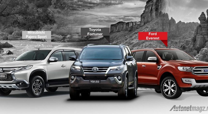 Pajero Vs Fortuner Vs Everest. Komparasi Pajero Sport vs Ford Everest vs Toyota Fortuner Terbaru