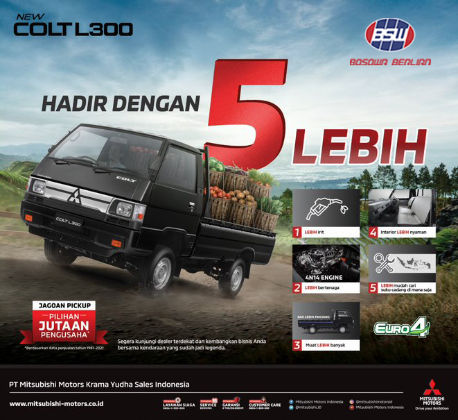 Daya Angkut Pick Up L300. Mitsubishi New Colt L300, Generasi Terbaru Model Super Pick-up