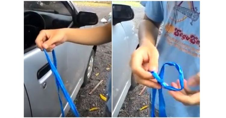 Cara Buka Pintu Mobil Terkunci. Begini lho cara buka pintu mobil yang terkunci hanya dengan tali