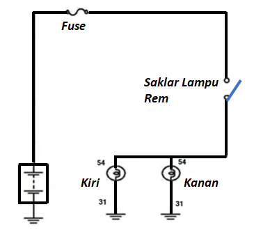 Gambar Rangkaian Lampu Rem. Gambar Rangkaian Lampu Rem