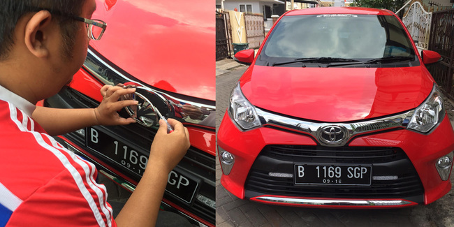 Cara Pasang Logo Toyota Calya. Ganti Logo Garuda Cayla dan Sigra, Kenapa Tidak?