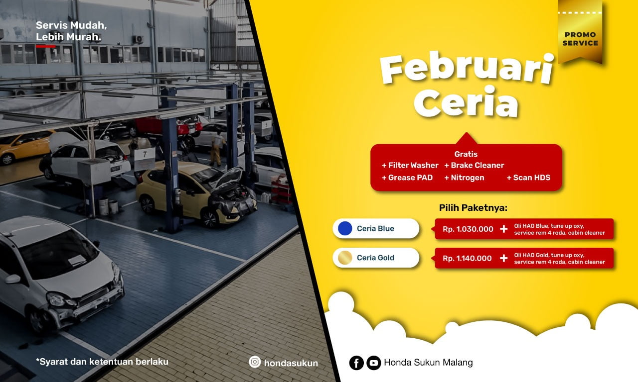 Biaya General Check Up Honda Brio. Service Honda di Malang, Februari Banyak Promo