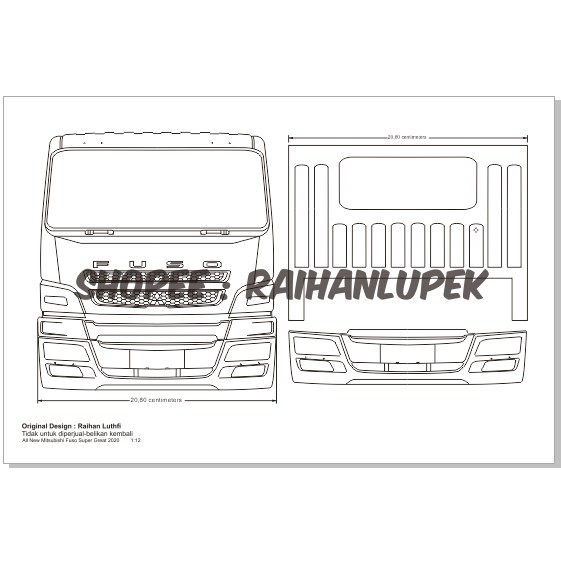 Download Pola Miniatur Truk Dari Kardus. Ukuran Pola Kabin Miniatur Truk Canter : Cara Membuat Pola Untuk
