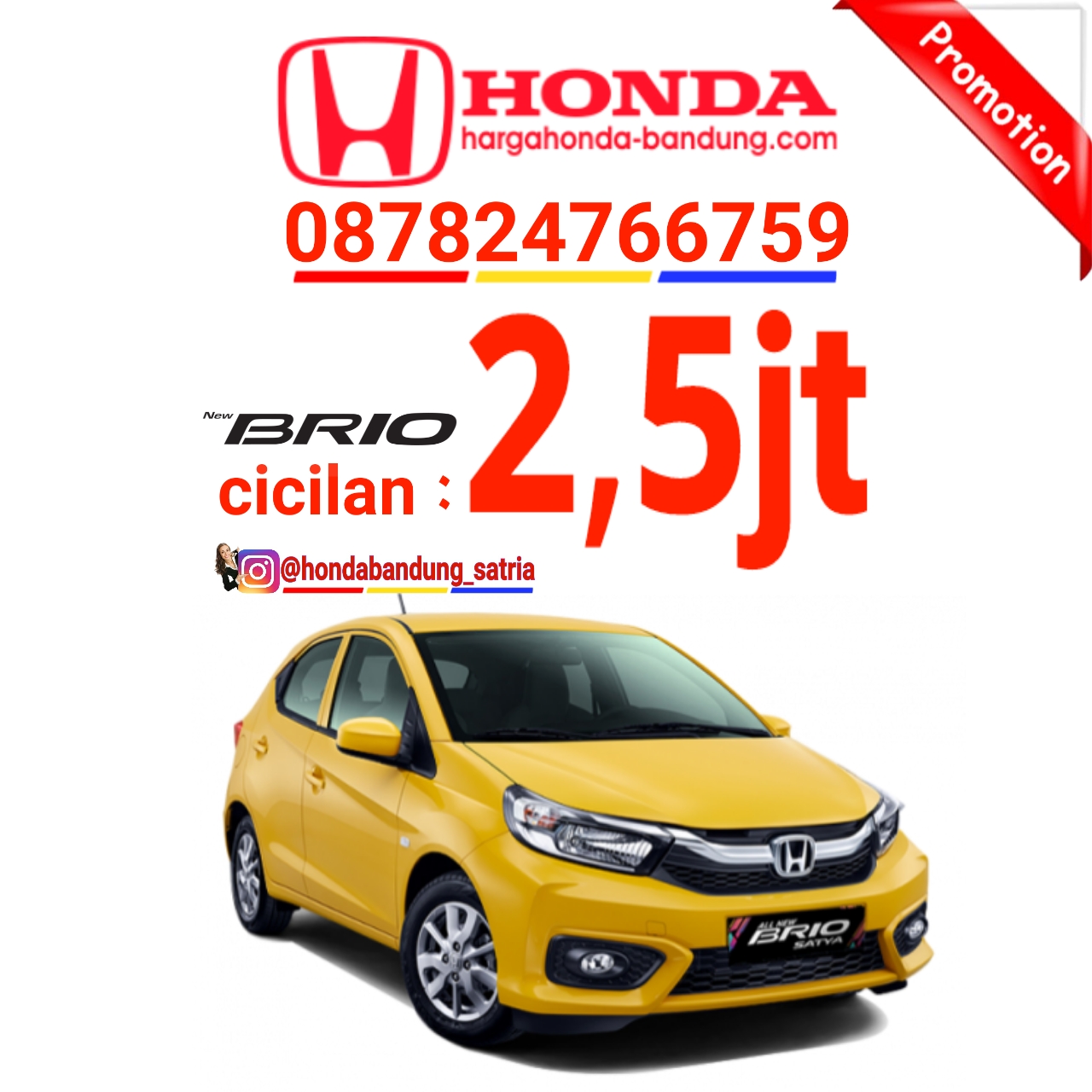 Harga Cicilan Honda Brio Bandung. Harga OTR Honda Brio di Bandung