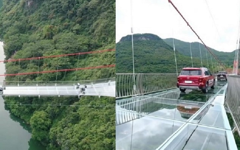 Mobil Yang Bisa Dinaiki. Jembatan Kaca Terpanjang di Dunia, Bisa Dinaiki Mobil : Okezone