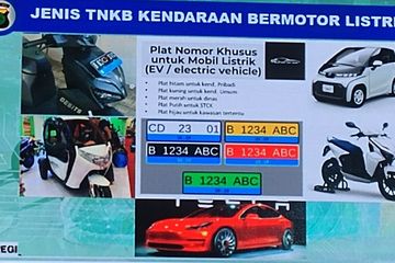 Plat Nomor Mobil Listrik. Beda dari Mobil dan Motor Biasa, Berikut Pembagian Lima Warna