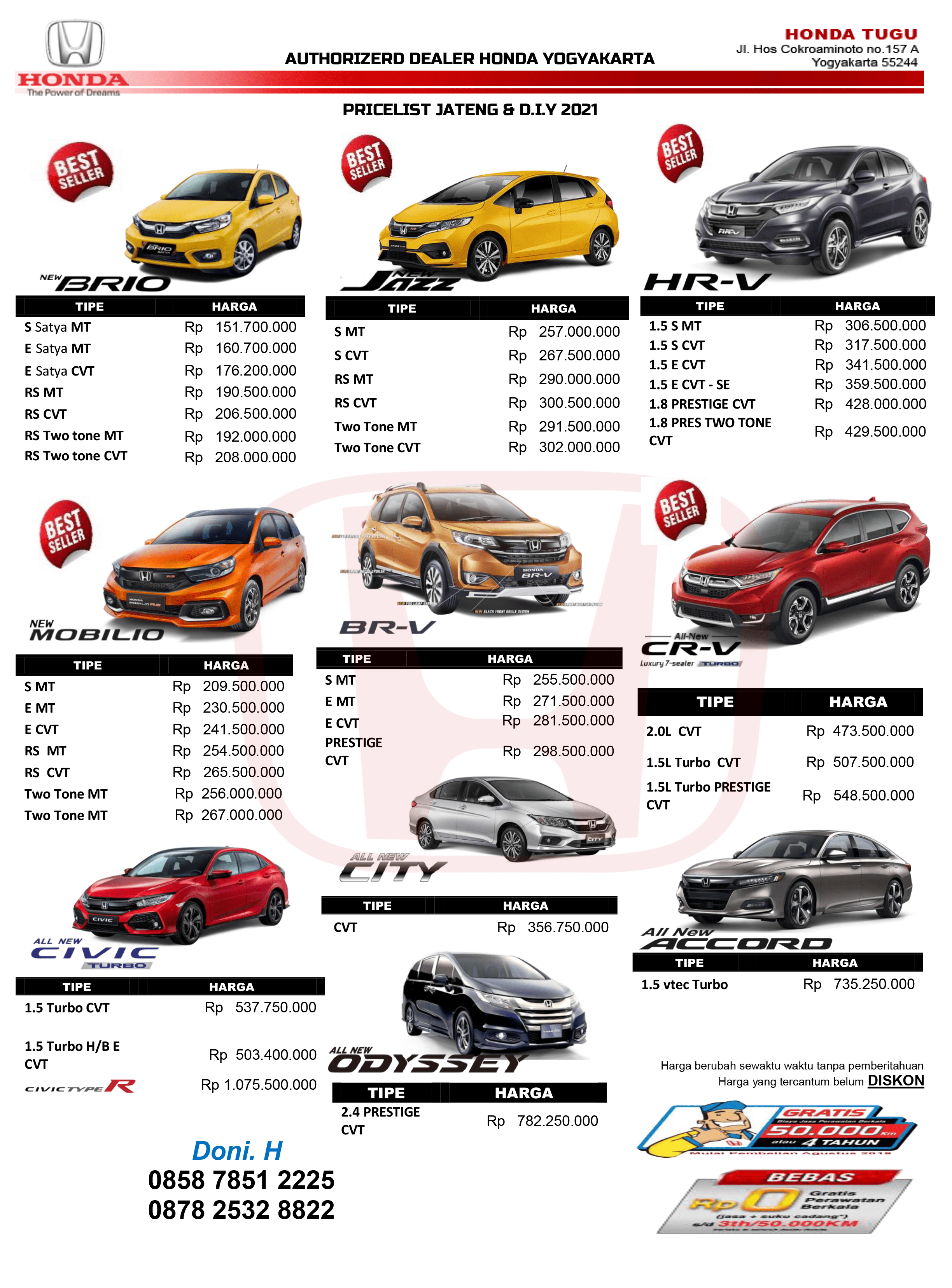 Harga Honda Crv Baru Jogja. Pricelist Honda Jogja - Info Honda Jogja