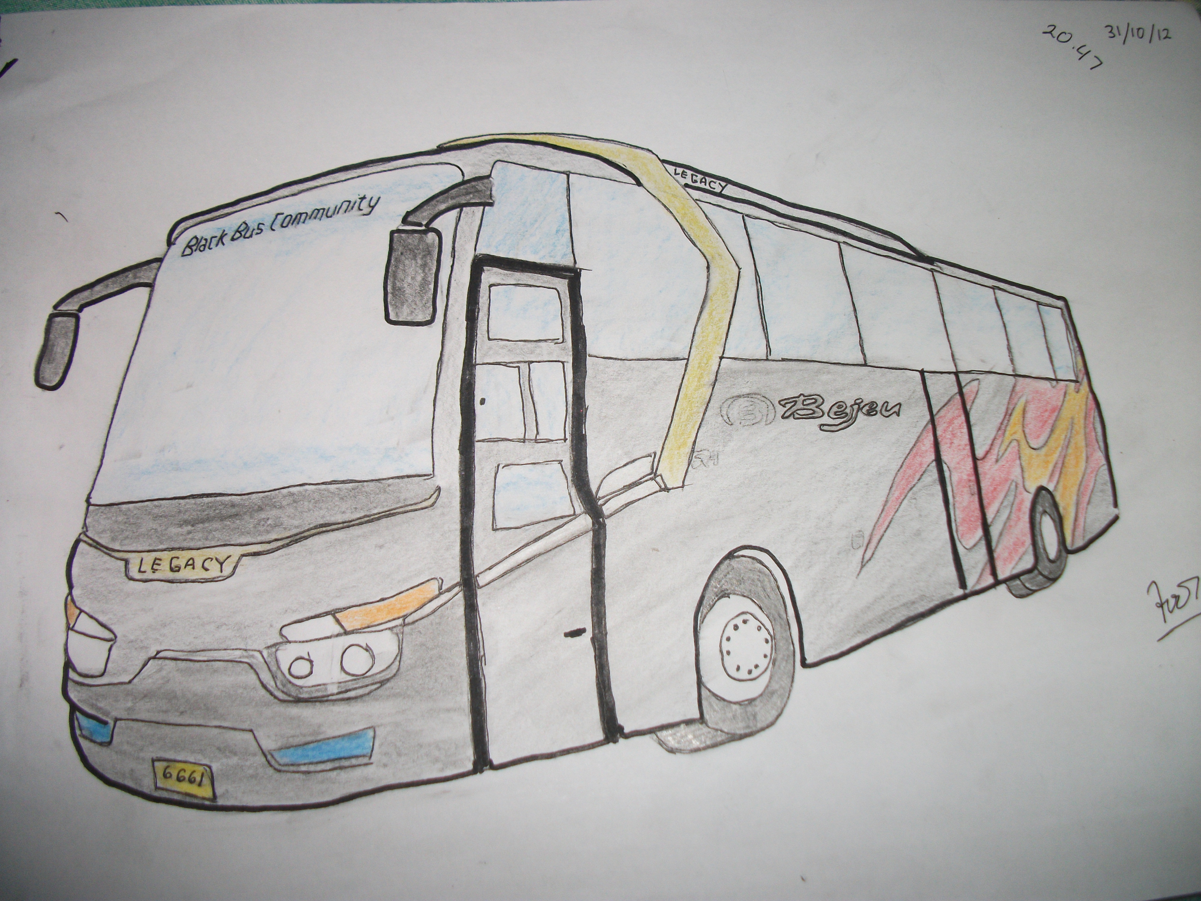 Cara Menggambar Bus Yang Mudah. Menggambar Bus Shd