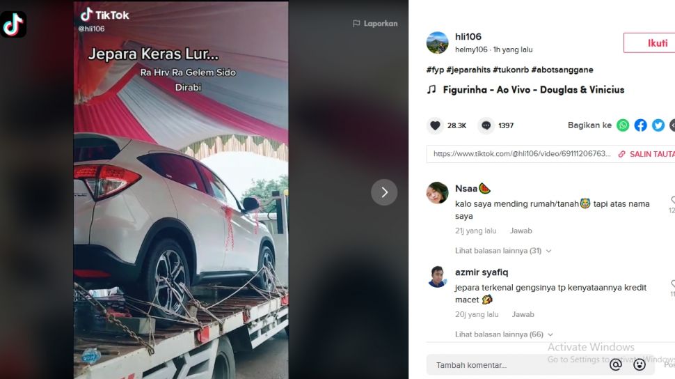 Harga Mobil Honda Hrv Jepara. Viral! Pengantin Laki-laki di Jepara ini Beri Mahar Mobil HRV