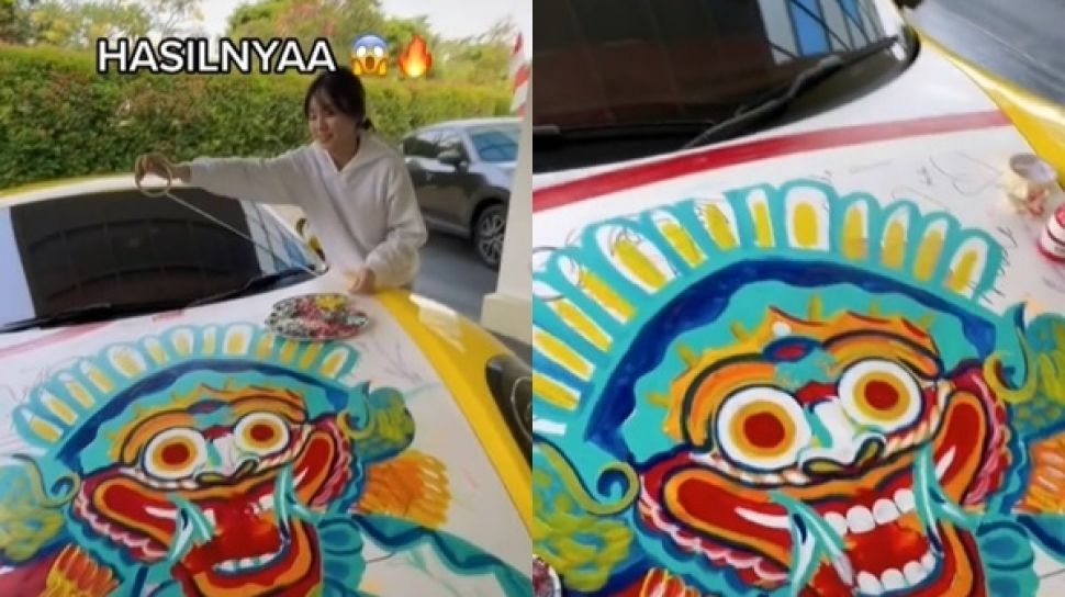 Cara Melukis Mobil. Cewek Lukis Bendera Merah Putih di Mobil Sport, Publik: Sisca Kohl