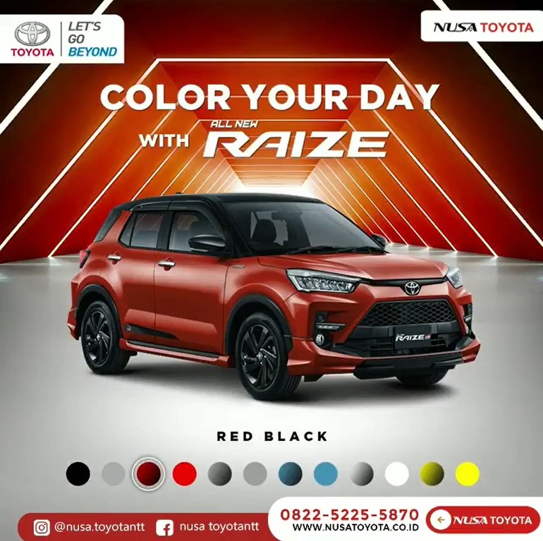 Toyota Raize Warna Merah. Toyota Raize Punya 12 Opsi Warna, Mana Favorit Anda? – Nusa