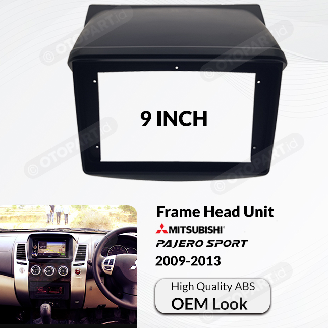 Head Unit Pajero Sport 2013. Frame Head Unit Mitsubishi Pajero Sport 2009-2013 9″ inch OEM