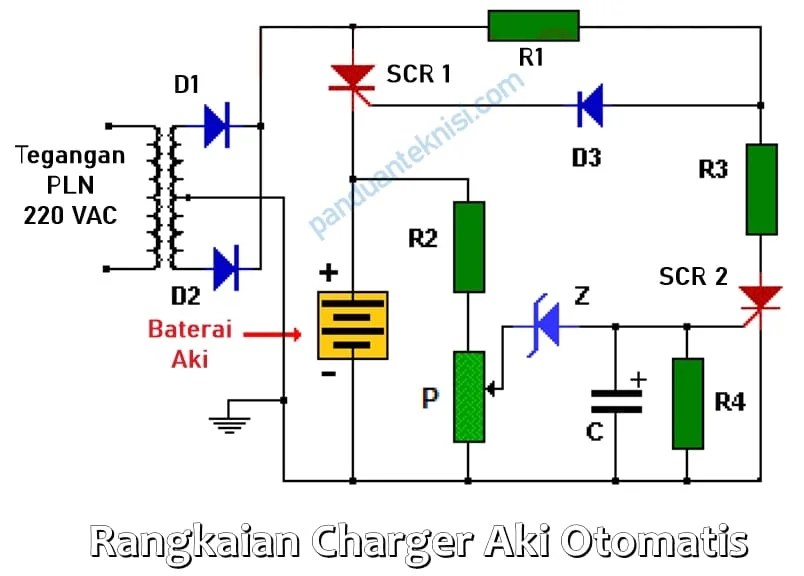 Rangkaian Cas Aki Kering. Cara Membuat Rangkaian Charger Aki Otomatis
