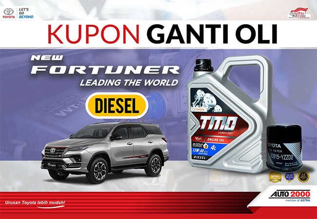 Harga Oli Fortuner Diesel. Kupon Ganti Oli Fortuner Diesel A/T Toyota