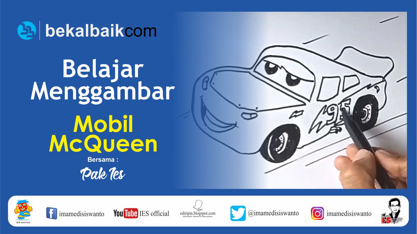 Menggambar Mobil Balap Yang Mudah. Belajar Menggambar Mobil Balap Mc Queen