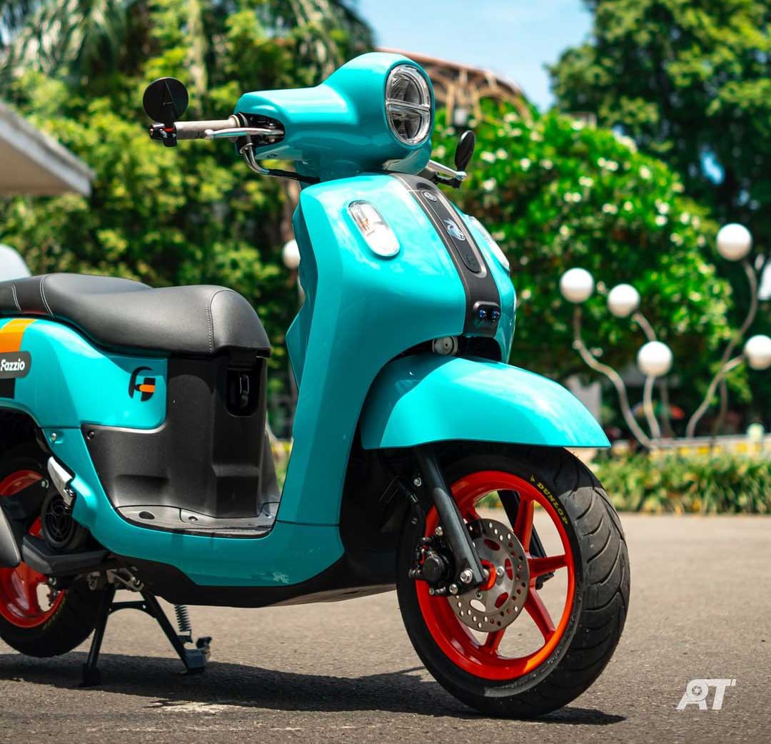 Velg Warna Biru Tosca. Fazzio Warna Biru yang Velgnya di Cat Orange ini Keren Banget