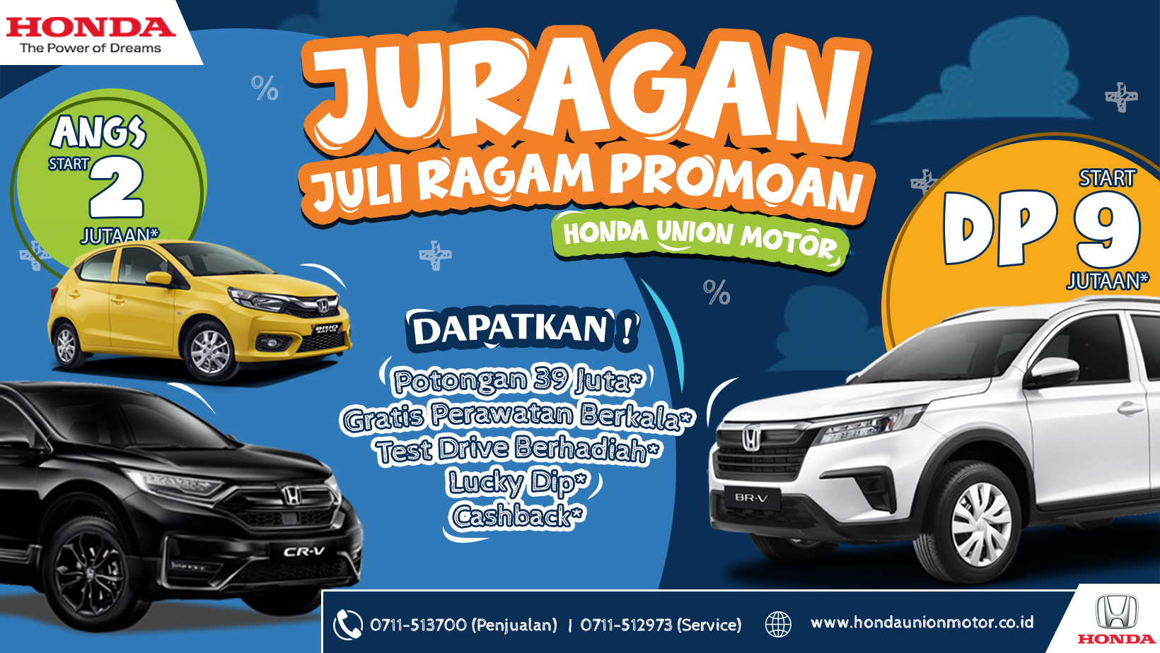 Kredit Mobil Honda Palembang. Honda Union Motor – Dealer Resmi Mobil Honda di Palembang