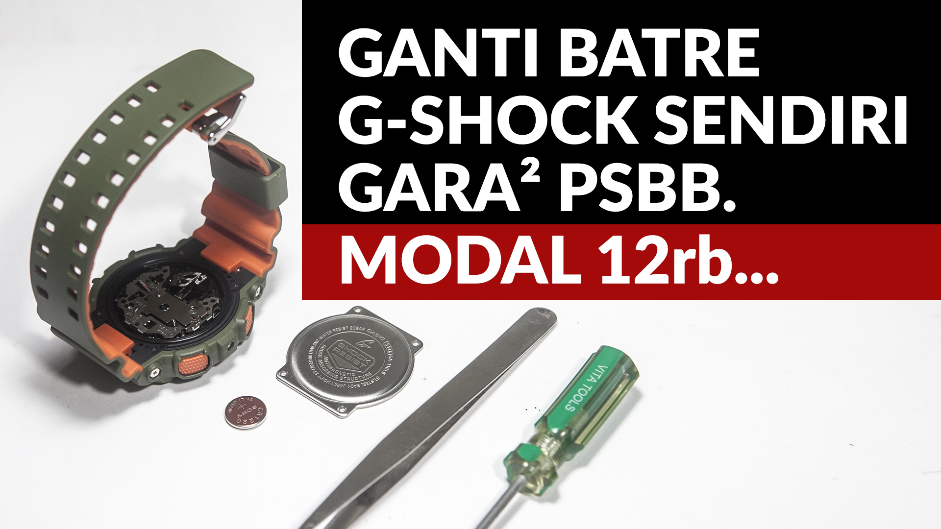 Cara Memasang Baterai Jam Tangan. Cara mengganti sendiri baterai / batere G-Shock, modal Rp 12.000