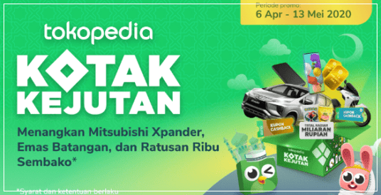 Cara Pakai Kupon Undian Xpander Tokopedia. Kotak Kejutan Tokopedia: Ada Hadiah Mitsubishi Xpander, emas