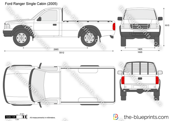 Ford Ranger Single Cabin. Ford Ranger Single Cabin vector drawing